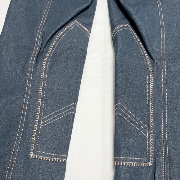 NWT HorZe Denim Breeches Royal Equus Selfpatch SIZE S Blue Stretch Suede - Picture 13 of 15